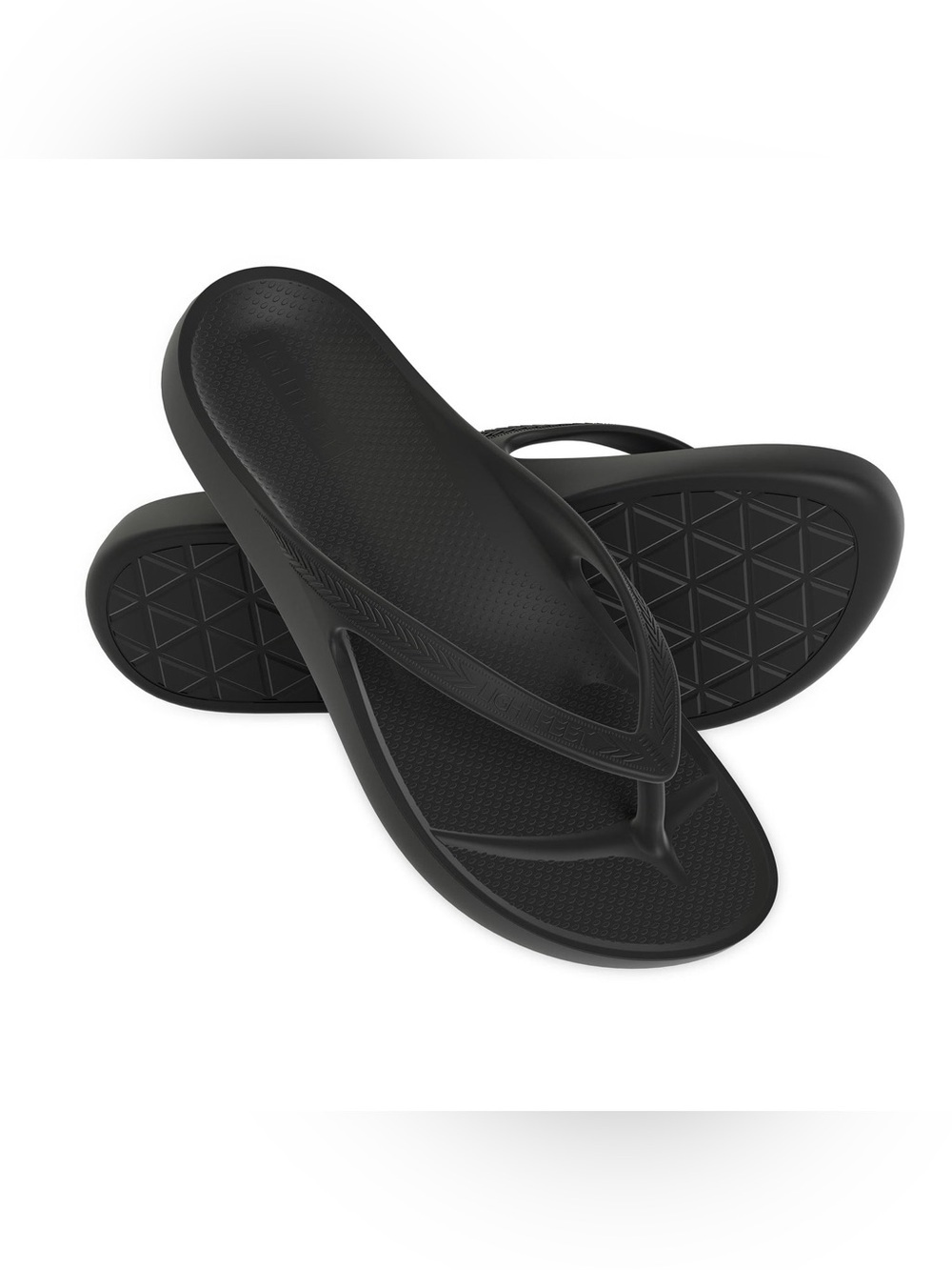 Unisex LightFeet Black Flip Flops